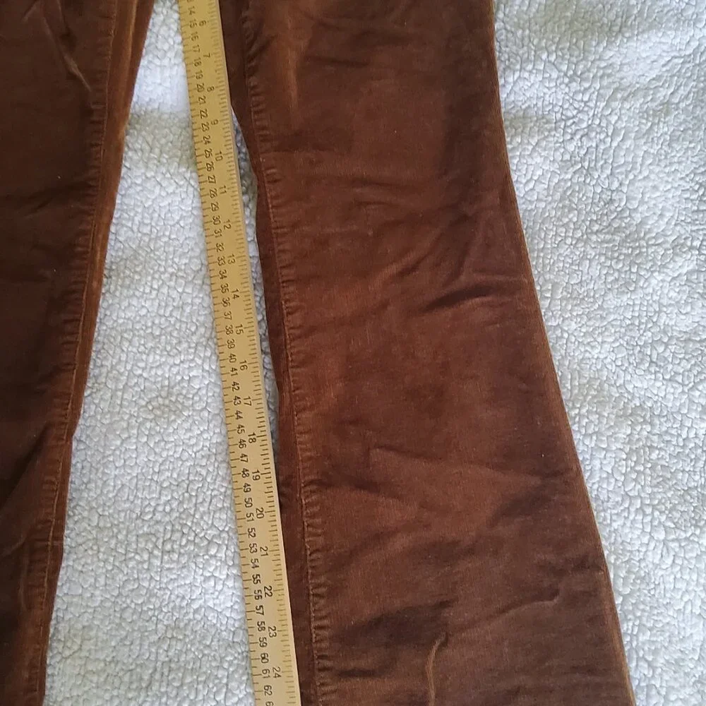 Talbots Mustard Gold Corduroy Wide Leg Flare Pants Vintage Style EUC